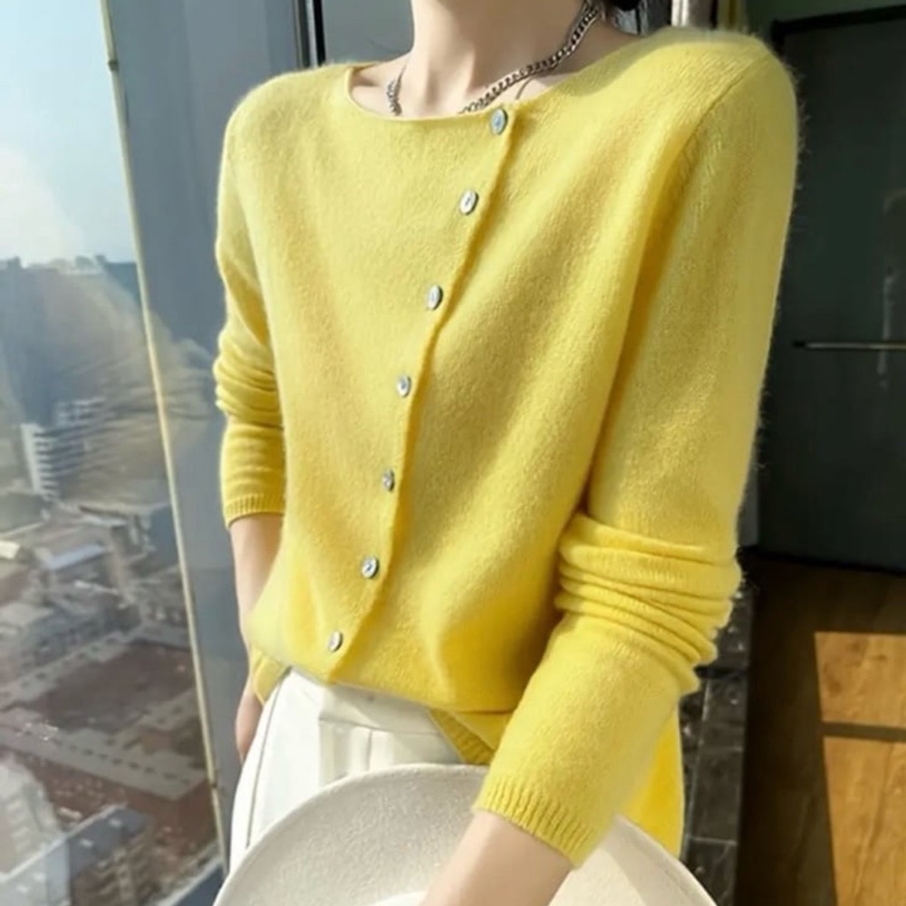 Women's Wool Elegant Asymmetrical Cardigan Sweater